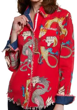 DIZZY LIZZIE CAPE COD TUNIC WITH DRAGONS
