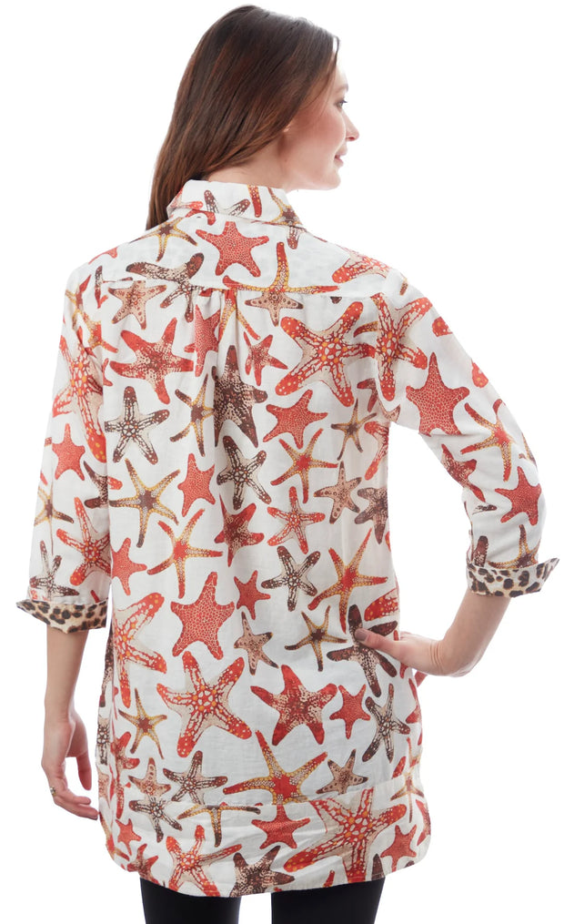DIZZY LIZZIE TIZZIE VAIL TUNIC STARFISH PRINT