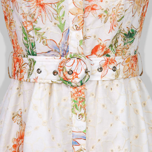 ELLPPIS FLORAL EYELET DRESS