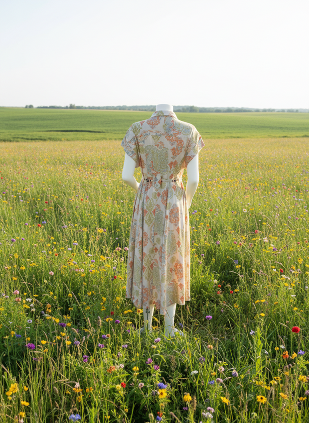 ELPPIS SCROLL FLORAL PRINT DRESS