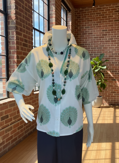 DIZZY LIZZIE MILANO WHITE PEACOCK TOP