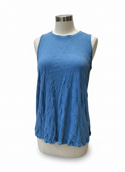 SHANA BLUE CRINKLE TANK TOP