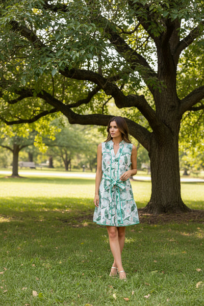 Entro Green Eyelet Tie Belt Dress Entro Green Eyelet Tie Belt Dress