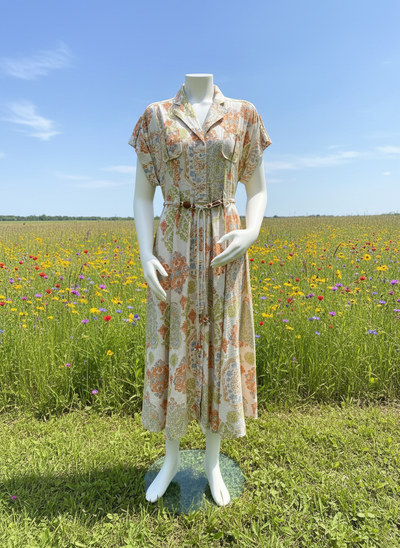 ELPPIS SCROLL FLORAL PRINT DRESS