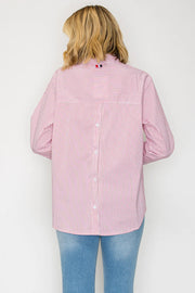 JOH  RED JASMINE COTTON POPLIN TOP