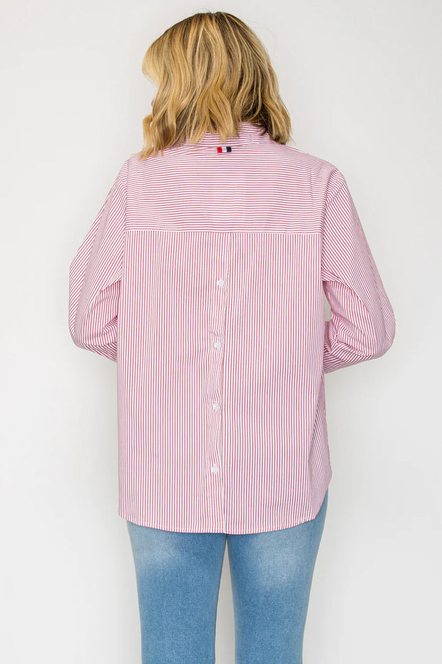 JOH  RED JASMINE COTTON POPLIN TOP