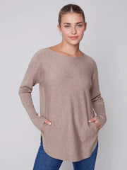Charlie B Knit Sweater with Lace Up Back Detail