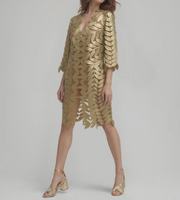 ELLYNDALE FAUX LEATHER LEAVES LONG JACKET