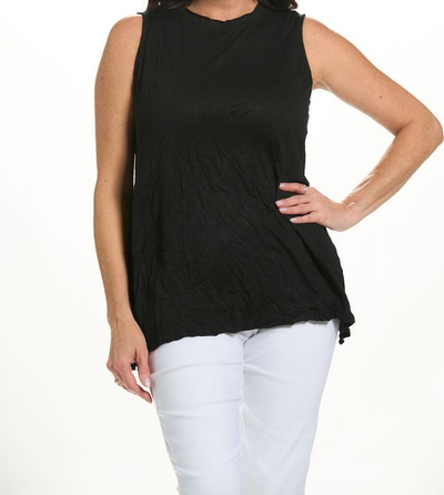 SHANA CRINKLE BLACK TANK TOP