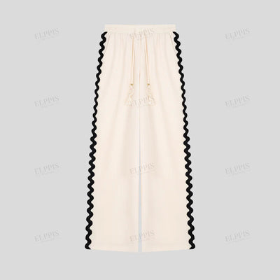 ELPPIS COLOR BLOCK RIC RAC STRAIGHT LEG PANT