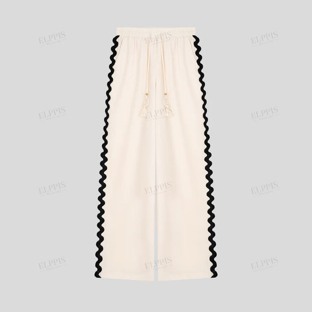 ELPPIS COLOR BLOCK RIC RAC STRAIGHT LEG PANT