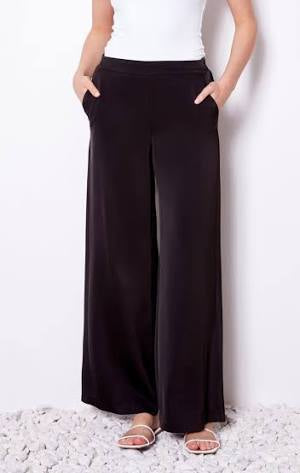 UP BELIZE SLICK BLACK WIDE LEG PANT