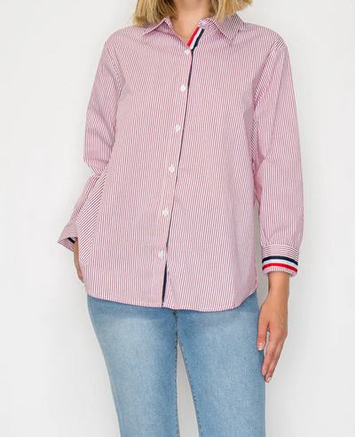 JOH  RED JASMINE COTTON POPLIN TOP