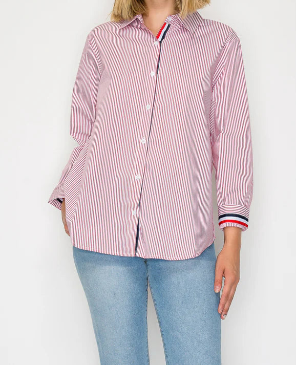 JOH  RED JASMINE COTTON POPLIN TOP