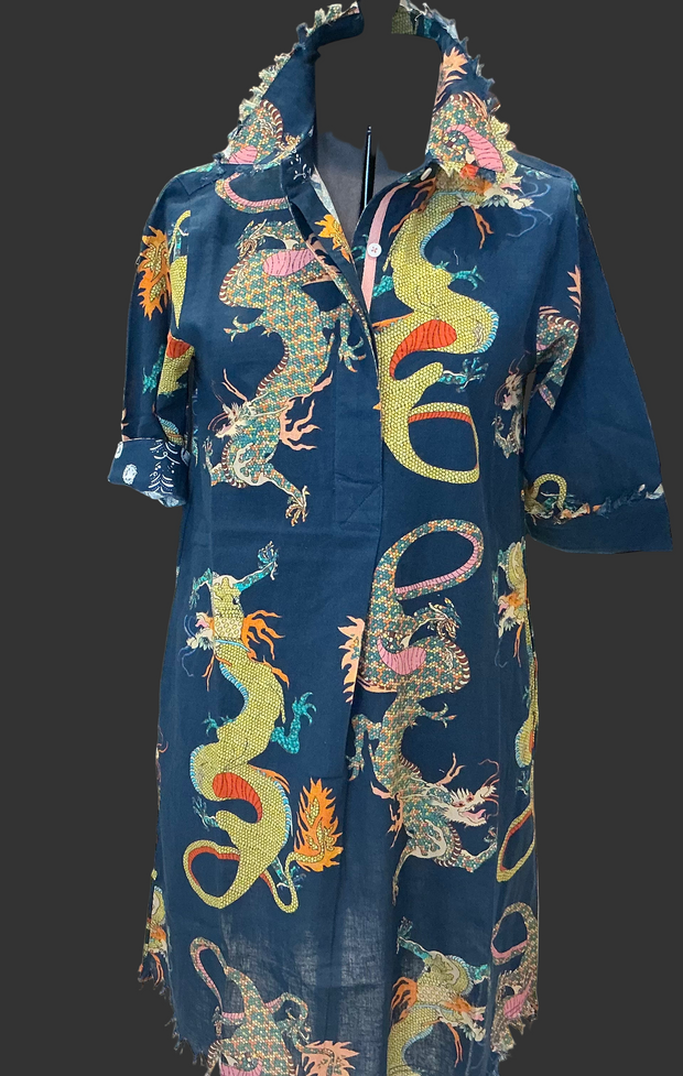 DIZZY LIZZIE NAVY BLUE DRAGON DRESS