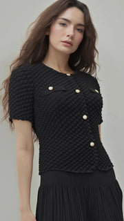 ELLYNDALE PLEATED CHANEL LOOK TOP
