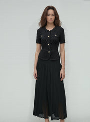 ELLYNDALE PLEATED CHANEL LOOK TOP