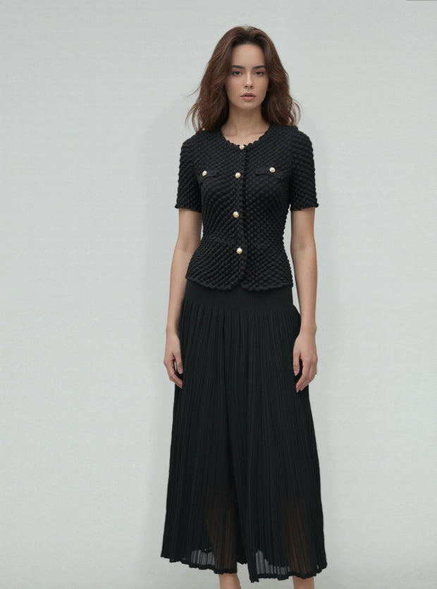 ELLYNDALE PLEATED CHANEL LOOK TOP