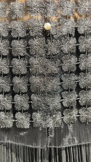 ELLYNDALE Short Lace Organza Shirt with 3/4 sleeves Black