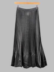 ELLYNDALE Pleating Crushed Sateen Skirt Black O/S