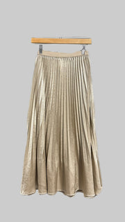 ELLYNDALE Pleating Crushed Sateen Skirt Champagne O/S