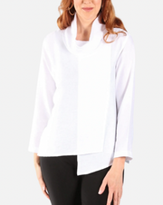 Christopher Calvin Cowl Neck White Top