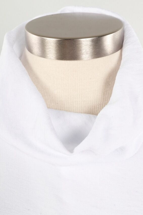 Christopher Calvin Cowl Neck White Top