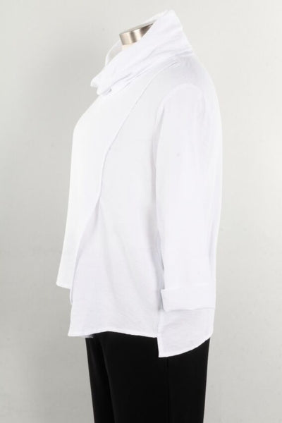 Christopher Calvin Cowl Neck White Top