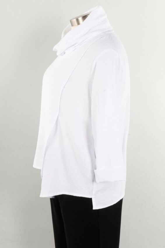 Christopher Calvin Cowl Neck White Top