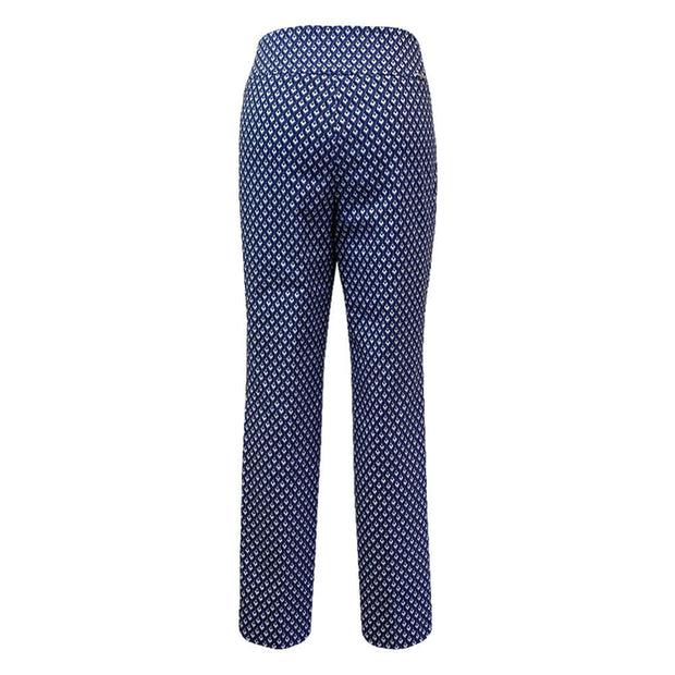 UP PANTS IN BLUE PEACOCK PRINT