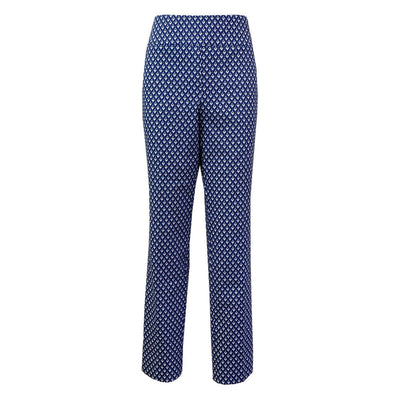 UP PANTS IN BLUE PEACOCK PRINT