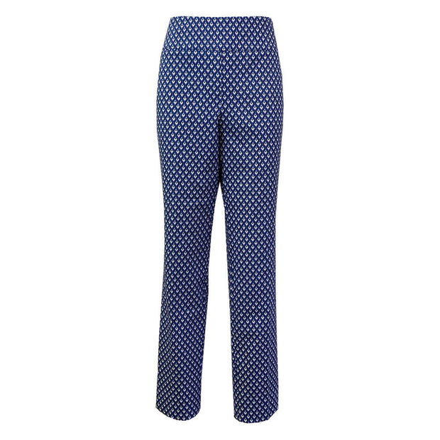 UP PANTS IN BLUE PEACOCK PRINT