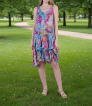 SHANA SLEEVELESS MULTI FLORAL PINK DRESS