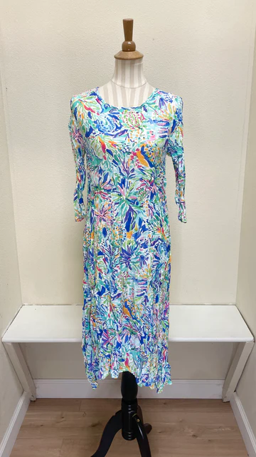 SHANA BLUE FLORAL DRESS