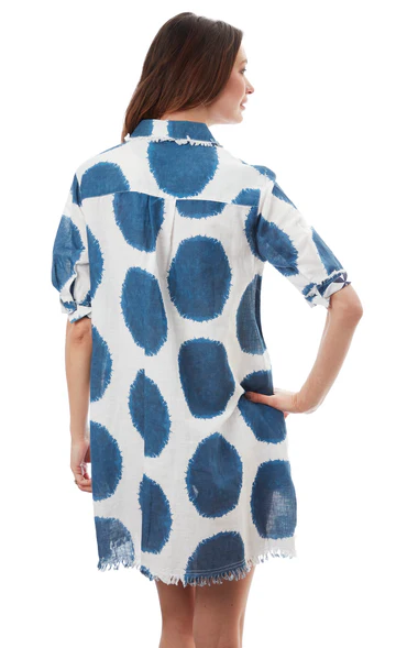 CHATHAM DRESS BIG NAVY DOT