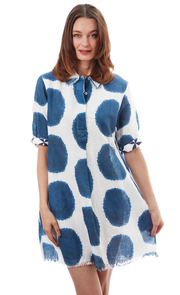 CHATHAM DRESS BIG NAVY DOT