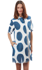 CHATHAM DRESS BIG NAVY DOT