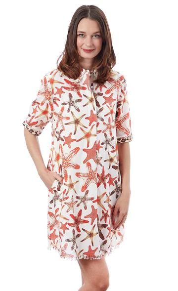Dizzy Lizzie Chatham Dress Starfish Print 615A-R898 Dizzy Lizzie Chatham Dress Starfish Print 615A-R898