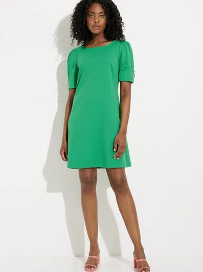 Joseph Ribkoff Sale 50% Off Green Dress Zipper on Sleeve Style 232116
