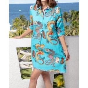 Dizzy Lizzie Chatham Aqua Dragon Dress