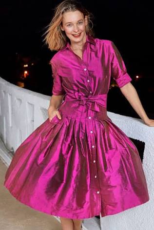 raspberry satin dress marni
