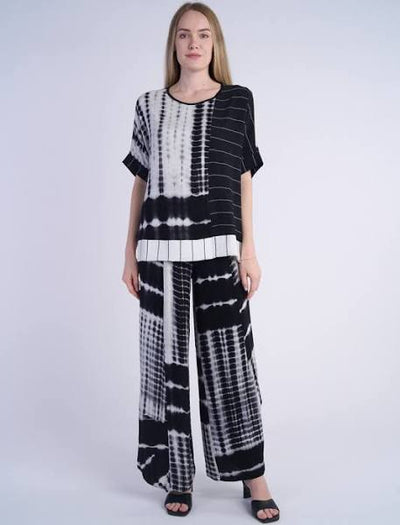 SHANA WIDE LEG SHIBORI TIE DYE PANT
