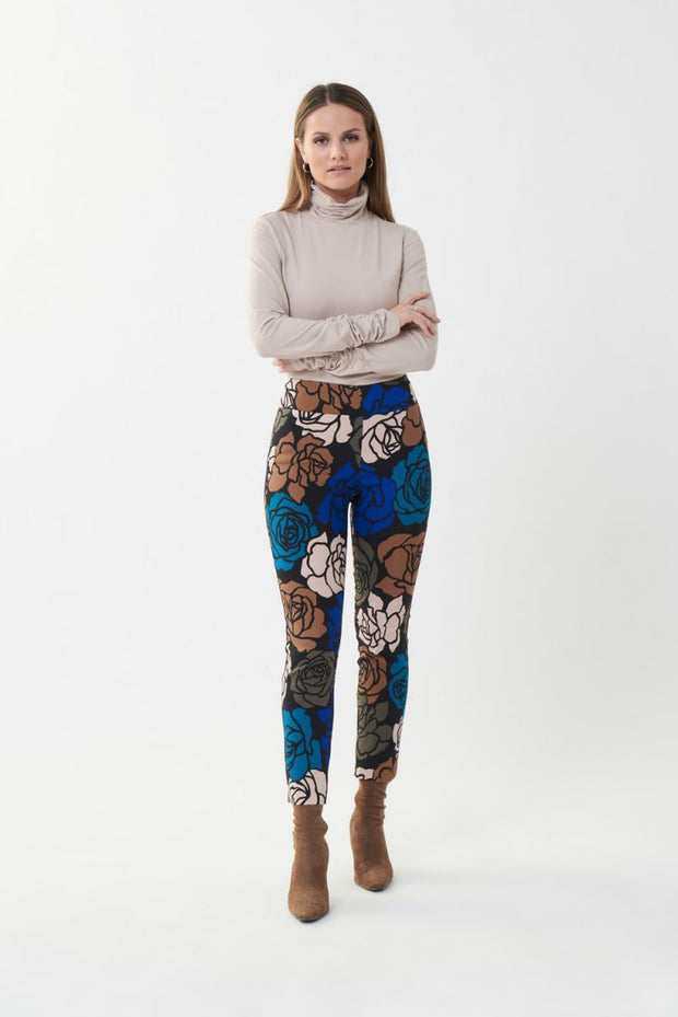 Joseph Ribkoff Black/Multi Floral Slim Leg Pants Style # 223281