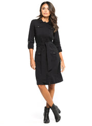 Black Lina Cargo Dress Style # AB9601