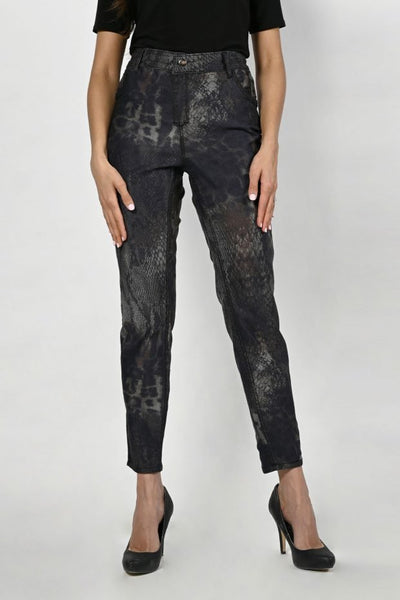 FRank Lyman Black/Camel Woven Denim Reversible Jeans Style # 223441U