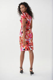 Sale Joseph Ribkoff Vanilla/Multi Floral Wrap Dress Style # 222057