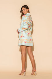 Wrap Up Short Robe Butterfly Blue style # 111-BFLY-BL