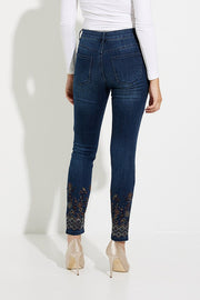 Charlie B Dark  Blue  color  (283) Embroidered Bottom Pants style # C5297R-431A