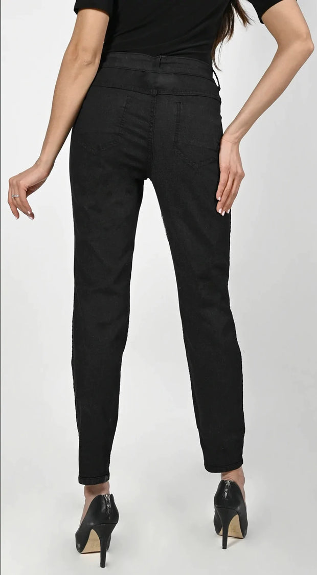 FRank Lyman Black/Camel Woven Denim Reversible Jeans Style # 223441U