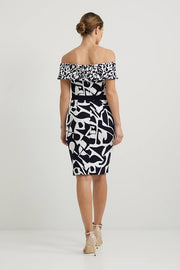 Joseph Ribkoff Off-Shoulder Geometric Dress Style # 222192
